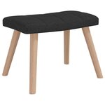 vidaXL Chaise à bascule avec tabouret Noir Tissu
