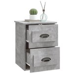 vidaXL Tables de chevet murales 2 Pièces gris béton 41 5x36x53 cm