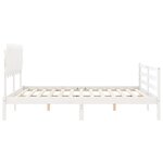 vidaXL Cadre de lit avec tête de lit blanc Super King bois massif