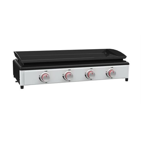 SILVER STYLE Plancha a gaz 4 feux - Acier émaillé - 88 x 43 cm
