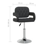 vidaXL Chaises pivotantes à manger lot de 2 noir similicuir