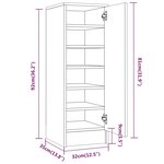 vidaXL Meuble à chaussures Chêne fumé 32x35x92 cm Bois d'ingénierie