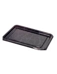 (lot   50 plateaux) plateau de présentation en plastique octogonale marbré noir 36 x 24cm