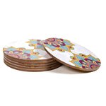 6 sous-verres ronds Mandalas turquoise