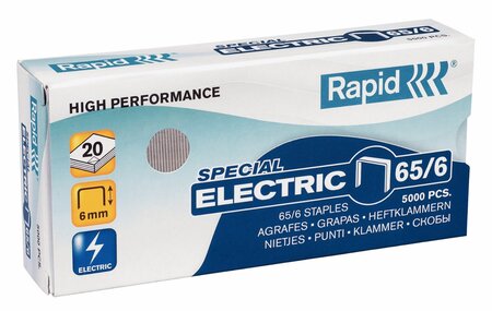Agrafes Electric Super Strong 65/6 galvanisé en boite de 5000 RAPID