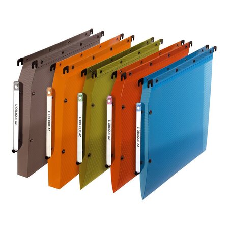 Dossier suspendu  PP Design pour Armoires - en Polypropylène - Boutons-pression - Fond V - Assortis translucide (Lot de 10)