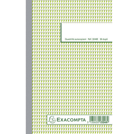 Manifold Quadrillé 5x5 21x13 5cm 50 Feuillets Dupli Autocopiants - Blanc - X 10 - Exacompta