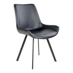 Chaise de salle à manger en velours noir avec pieds noirs
