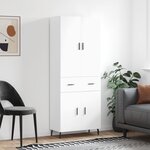 vidaXL Buffet haut Blanc 69 5x34x180 cm Bois d'ingénierie