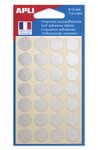 Gommettes rondes 112 pastilles argenté Ø 15 mm