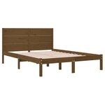 vidaXL Cadre de lit Marron miel Bois de pin massif 120x200 cm