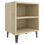 vidaXL Table de chevet avec pieds en métal Chêne sonoma 40x30x50 cm