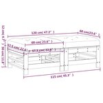 vidaXL Repose-pieds de jardin avec coussins 2 Pièces bois de pin massif