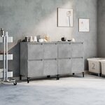 vidaXL Buffets 2 Pièces gris béton 60x35x70 cm bois d'ingénierie