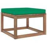 vidaXL Repose-pied de jardin avec coussin vert