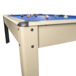 Billard américain ambiance 7ft - 226 5 x 126 5 x 80 cm avec accessoires et plateau dînatoire - couleur hêtre