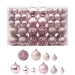 vidaXL Ensemble de boules de Noël 100 Pièces Rose