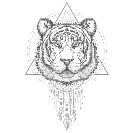 Boho tigre décoration adhésive murale