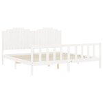 vidaXL Cadre de lit avec tête de lit blanc 200x200 cm bois massif