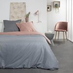 TODAY Louise - Parure de lit - Coton - 2 personnes - 240 x 260 cm - Bicolore Gris et rose