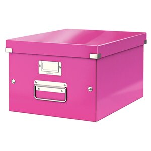 Boîte de rangement click & store - format a4 - rose
