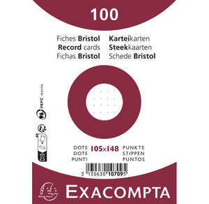 Paquet 100 Fiches Sous Film - Bristol Dots Non Perforé - 105x148mm - X 20 - Exacompta