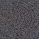 vidaXL Napperons 4 Pièces Gris foncé Plain 38 cm Rond Coton