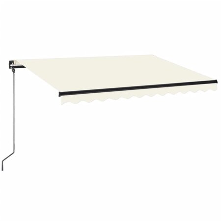 vidaXL Auvent manuel rétractable avec LED 350x250 cm Crème