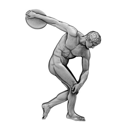 DISCOBOLUS Myron 2 onces argent monnaie 10000 Francs Chad 2022
