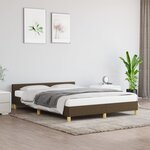 vidaXL Cadre de lit avec tête de lit Marron foncé 140x190 cm Tissu
