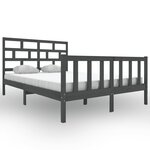vidaXL Cadre de lit Gris Bois de pin massif 160x200 cm