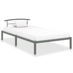 vidaXL Cadre de lit Gris Métal 90 x 200 cm
