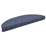 vidaXL Tapis d'escalier auto-adhésif Poinçon aiguilleté 15 Pièces Bleu