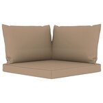 vidaXL Salon de jardin 9 Pièces avec coussins Taupe