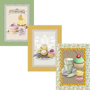 Teatime - lot de 3 torchons en coton sergé