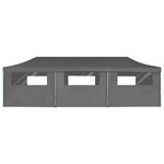 vidaXL Tente de réception pliable avec 8 parois 3 x 9 m Anthracite