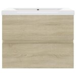 vidaXL Armoire d'évier avec lavabo intégré Chêne sonoma Aggloméré