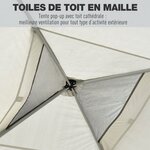 Tonnelle barnum de jardin pop-up pliant 3 35L x 3 35l x 2 80H m acier époxy polyester anti UV crème