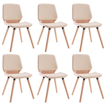 vidaXL Chaises à manger lot de 6 crème similicuir