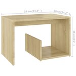 vidaXL Table d'appoint Chêne sonoma 59x36x38 cm Aggloméré