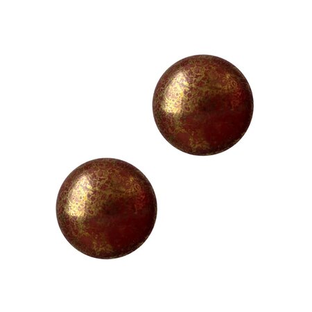 Diy - 2 cabochons rond en verre 18mm - choco bronze