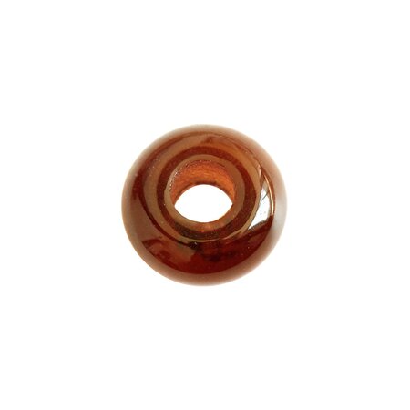 Diy - 4 perles vintage en verre rondelle 16x8mm trou 6mm - dark topaz