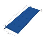 vidaXL Banc de jardin et coussin bleu royal 150 cm Bois de teck massif