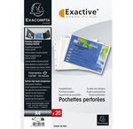 Sachet De 20 Pochettes Perforées Horizontales Exactive - Polypropylène Lisse 5 5/100e - X 5 - Exacompta
