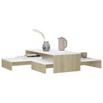 vidaXL Ensemble tables basses gigognes Blanc et chêne 100x100x26 5 cm