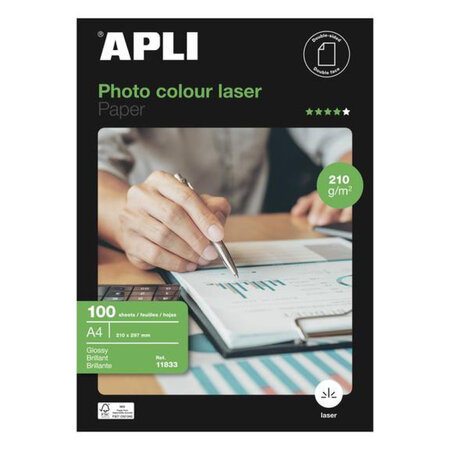 Papier Brillant R/V 210G.100  Feuilles