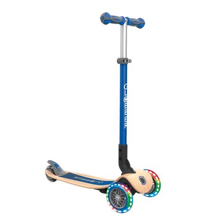Trottinette  Primo pliable plateau bois lights N Blue