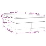 vidaXL Lit à sommier tapissier avec matelas Gris foncé 140x190cm Tissu