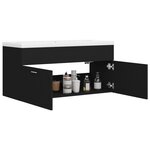 vidaXL Armoire d'évier avec lavabo intégré Noir Aggloméré