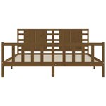 vidaXL Cadre de lit et tête de lit marron miel Super King bois massif